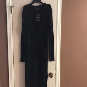 Forever 21 Black Longline Cardigan Sweater/Dress1X